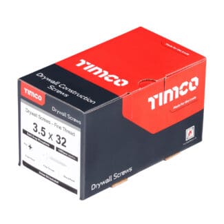 TIMCO Drywall Fine Thread Bugle Head Black Screws - 3.5 x 32
