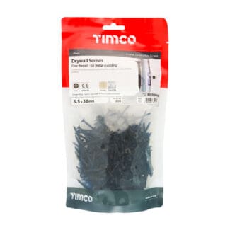 TIMCO Drywall Fine Thread Bugle Head Black Screws - 3.5 x 38
