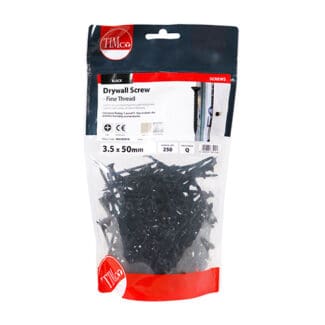TIMCO Drywall Fine Thread Bugle Head Black Screws - 3.5 x 50