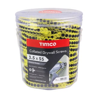 TIMCO Collated Drywall Coarse Thread Bugle Head Black Screws - 3.5 x 55