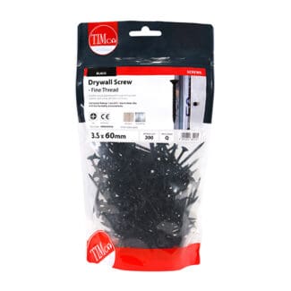 TIMCO Drywall Fine Thread Bugle Head Black Screws - 3.5 x 60