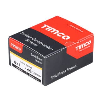 TIMCO Solid Brass Countersunk Woodscrews - 6 x 1
