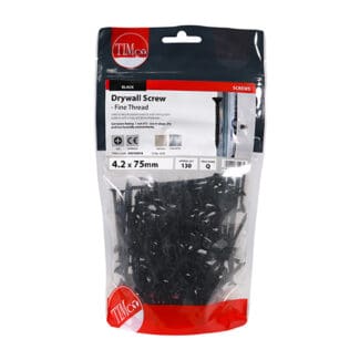 TIMCO Drywall Fine Thread Bugle Head Black Screws - 4.2 x 75