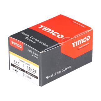 TIMCO Solid Brass Countersunk Woodscrews - 8 x 1