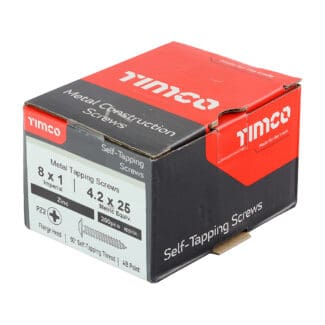 Timco Metal Tapping Screws PZ Flange Self-Tapping Zinc  - 8 x 1