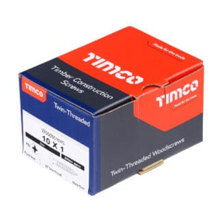TIMCO Twin-Threaded Round Head Silver Woodscrews - 10 x 1