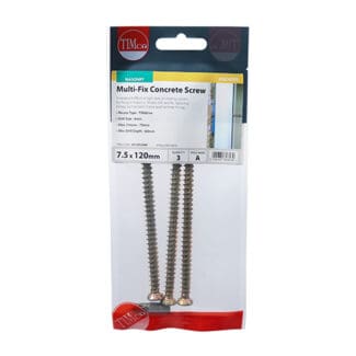 TIMCO Concrete Screws Flat Countersunk Gold - 7.5 x 120