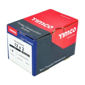 TIMCO Twin-Threaded Round Head Silver Woodscrews - 12 x 2