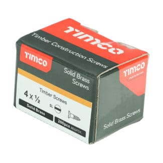 TIMCO Solid Brass Countersunk Woodscrews - 4 x 1/2