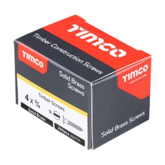 TIMCO Solid Brass Countersunk Woodscrews - 4 x 3/4