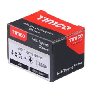 Timco Metal Tapping Screws PZ Pan Self-Tapping Zinc  - 4 x 3/8
