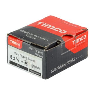 Timco Metal Tapping Screws PZ Flange Self-Tapping Zinc  - 6 x 3/4