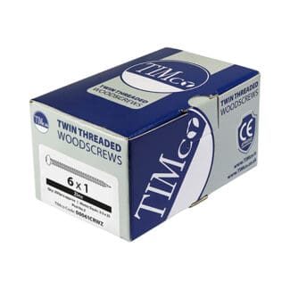 TIMCO Twin-Threaded Round Head Silver Woodscrews - 6 x 5/8
