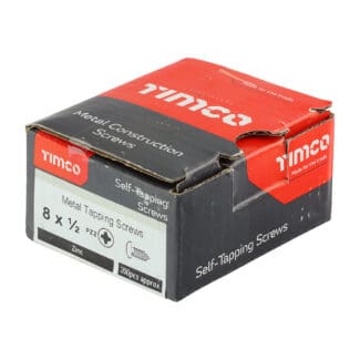 Timco Self-Tapping Screws PZ Pan Zinc  - 8 x 1/2