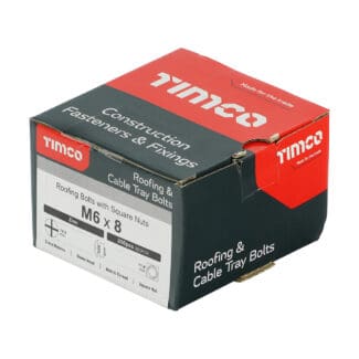 TIMCO Roofing Bolts & Square Nuts Silver - M6 x 8
