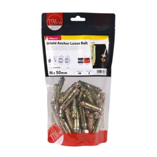 TIMCO Shield Anchors Loose Bolt Gold - M6:10L (M6 x 50)