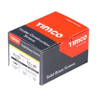 TIMCO Solid Brass Countersunk Woodscrews - 6 x 1 1/2