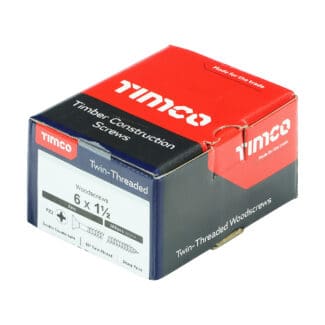 TIMCO Twin-Threaded Countersunk Silver Woodscrews - 6 x 1 1/2