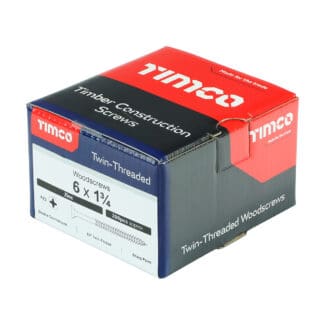TIMCO Twin-Threaded Countersunk Silver Woodscrews - 6 x 1 3/4