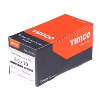 TIMCO Coach Screws Hex Head Silver  - 6.0 x 70