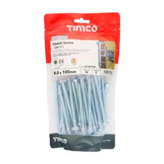 TIMCO Coach Screws Hex Head Silver  - 8.0 x 100