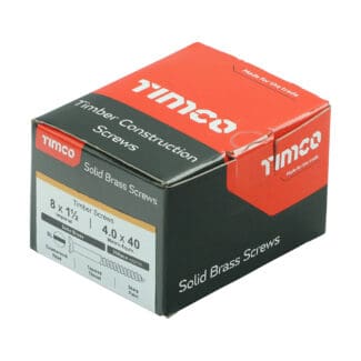 TIMCO Solid Brass Countersunk Woodscrews - 8 x 1 1/2