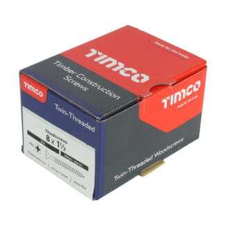 TIMCO Twin-Threaded Countersunk Silver Woodscrews - 8 x 1 1/2