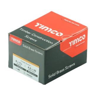 TIMCO Solid Brass Countersunk Woodscrews - 8 x 1 1/4