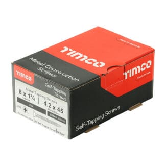 Timco Self-Tapping Screws PZ Countersunk Zinc  - 8 x 1 3/4