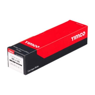 TIMCO Carriage Bolts DIN603 & Hex Full Nuts DIN934 Silver - M8 x 140