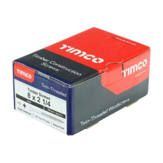 TIMCO Twin-Threaded Countersunk Silver Woodscrews - 8 x 2 1/4