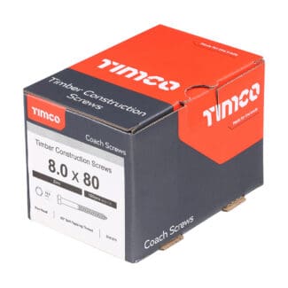 TIMCO Coach Screws Hex Head Silver  - 8.0 x 80