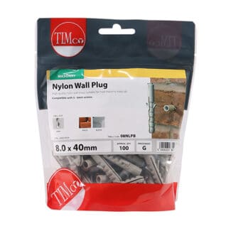 TIMCO Nylon Plugs - 8.0 x 40