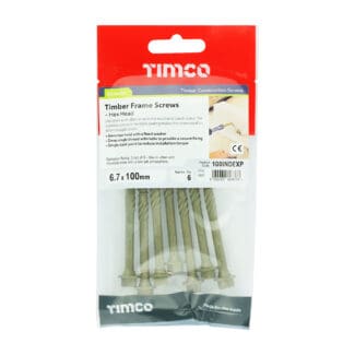 TIMCO Timber Screws Hex Flange Head Exterior Green - 6.7 x 100