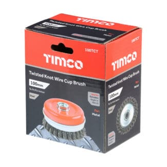 TIMCO Angle Grinder Cup Brush Twisted Knot Steel Wire - 100mm