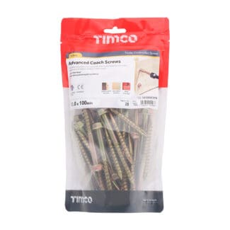 Timco Advanced Coach Screws Hex Flange Yellow  - 10.0 x 100