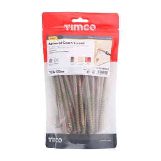 Timco Advanced Coach Screws Hex Flange Yellow  - 10.0 x 130