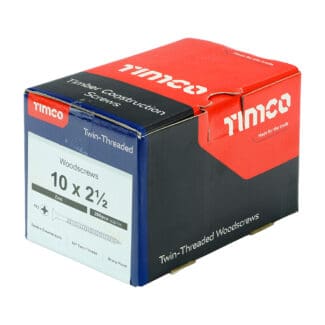 TIMCO Twin-Threaded Countersunk Silver Woodscrews - 10 x 2 1/2