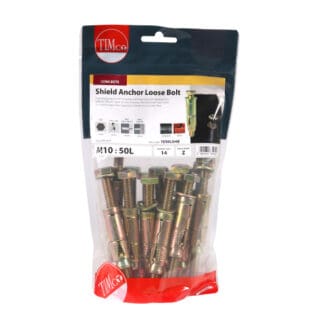 TIMCO Shield Anchors Loose Bolt Gold - M10:50L (M10 x 110)