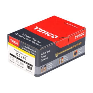 TIMCO Solo Advanced Hex Head Gold Coach Woodscrews - 10.0 x 50