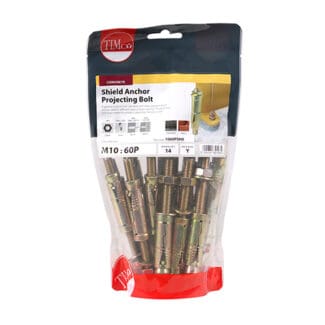 TIMCO Shield Anchors Projecting Bolt Gold - M10:60P (M10 x 130)
