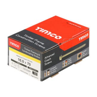 TIMCO Solo Advanced Hex Head Gold Coach Woodscrews - 10.0 x 70