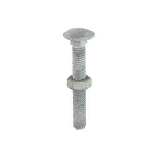 TIMCO Carriage Bolts DIN603 & Hex Full Nuts DIN934 Hot Dipped Galvanised - M10 x 75