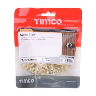 Timco Screw Cups Electro Brass  -  -o fi - 10 Gauge Screws