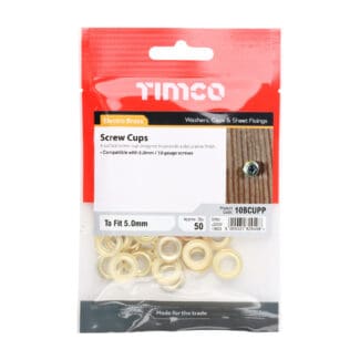 TIMCO Screw Cups Electro Brass - To fit 10 Gauge Screws