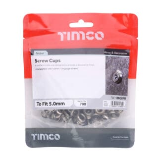 Timco Screw Cups Nickel  -  -o fi - 10 Gauge Screws