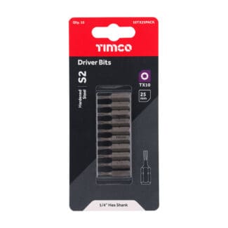 TIMCO TX Drive Driver Bit S2 Grey - TX10 x 25