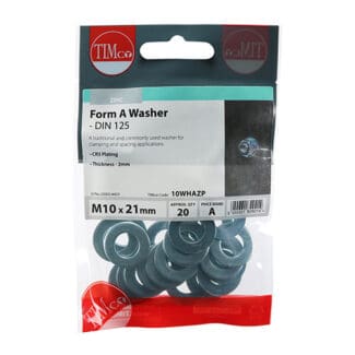 TIMCO Form A Washers DIN125-A Silver - M10