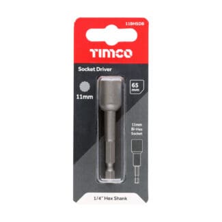 TIMCO Bi-Hex Socket Driver Grey - 11 x 65