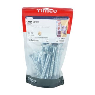 TIMCO Coach Screws Hex Head Silver  - 12.0 x 100
